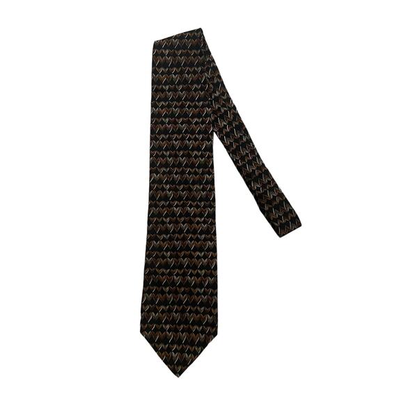 Cocktail Collection Vodka As Seen Under the Microscope Black Brown Geometric Tie - Picture 3 of 8